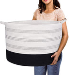 Boho Beige Throw Pillow — 22" — White+Black