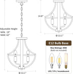 Vintage Farmhouse Metal Chandelier — 4-Light - View 5