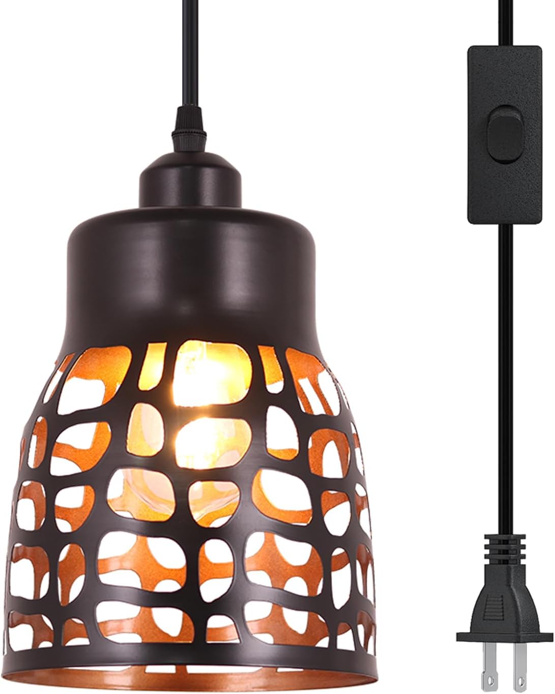Vintage Farmhouse Black Pendant Light — Black with plug