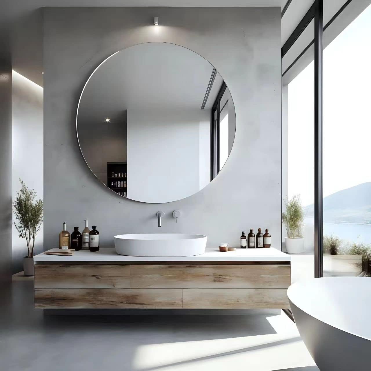Black Wall Mirror — 36" — Frameless