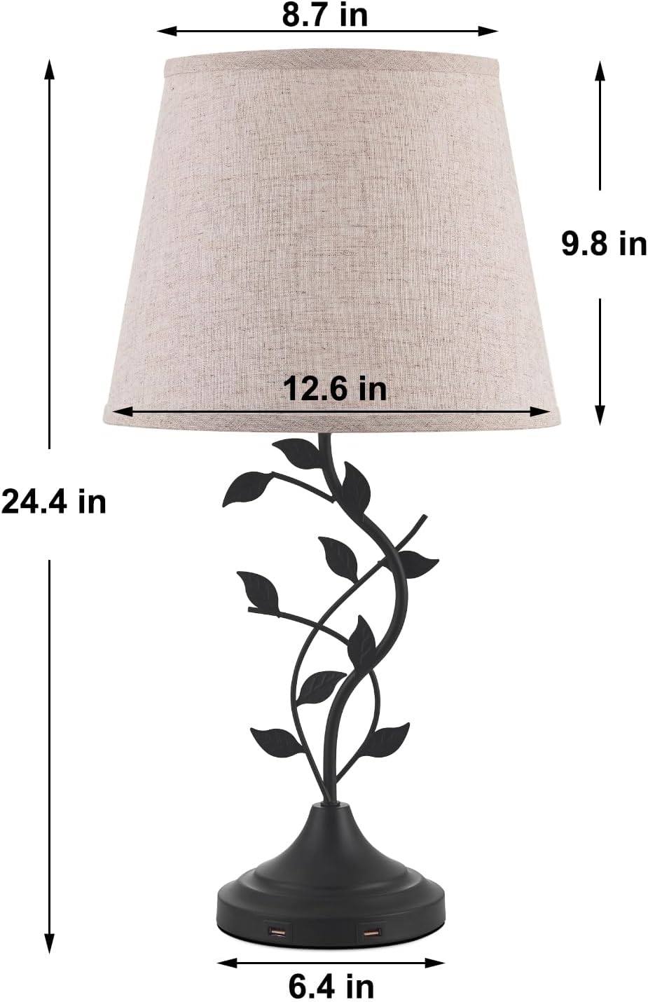 USB Beige Table Lamp - View 5