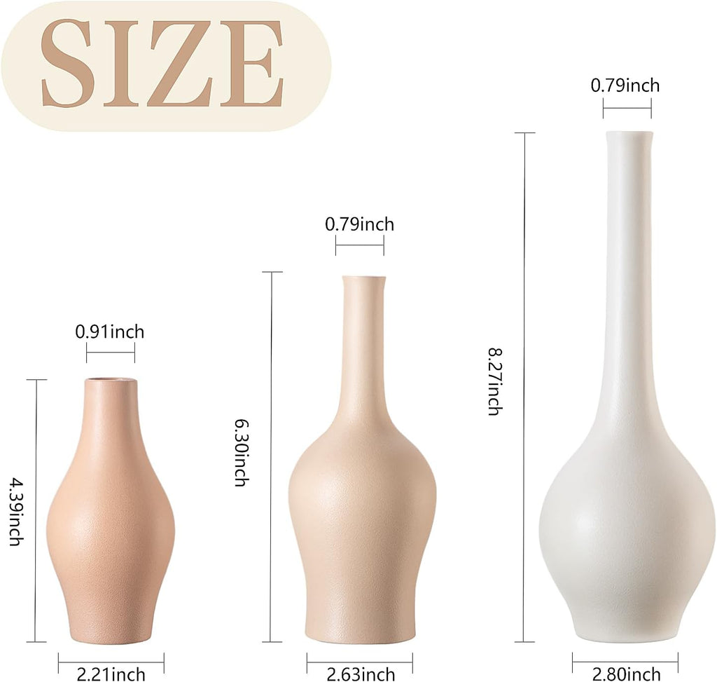 Boho Ceramic Flower Vase — Set of 3 - View 5