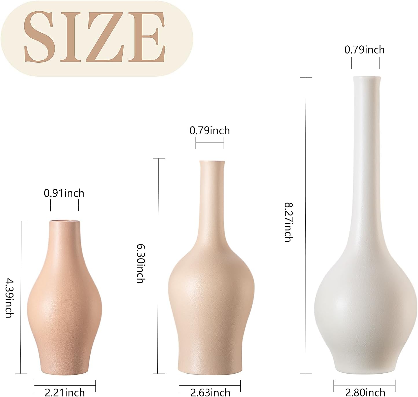 Boho Ceramic Flower Vase — Set of 3 - View 5