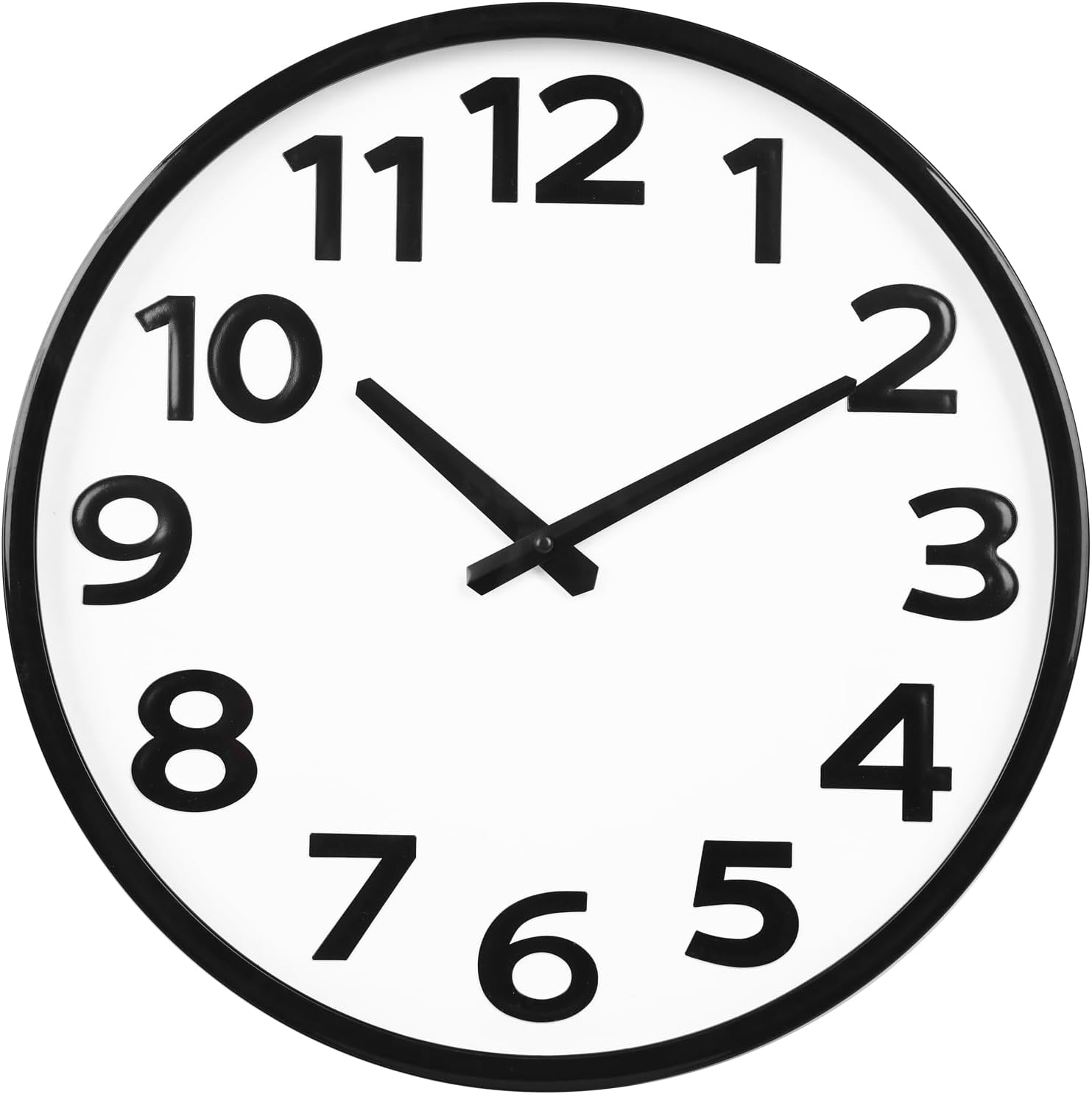 Battery Operated Black Wall Clock — 16" — 16 Black