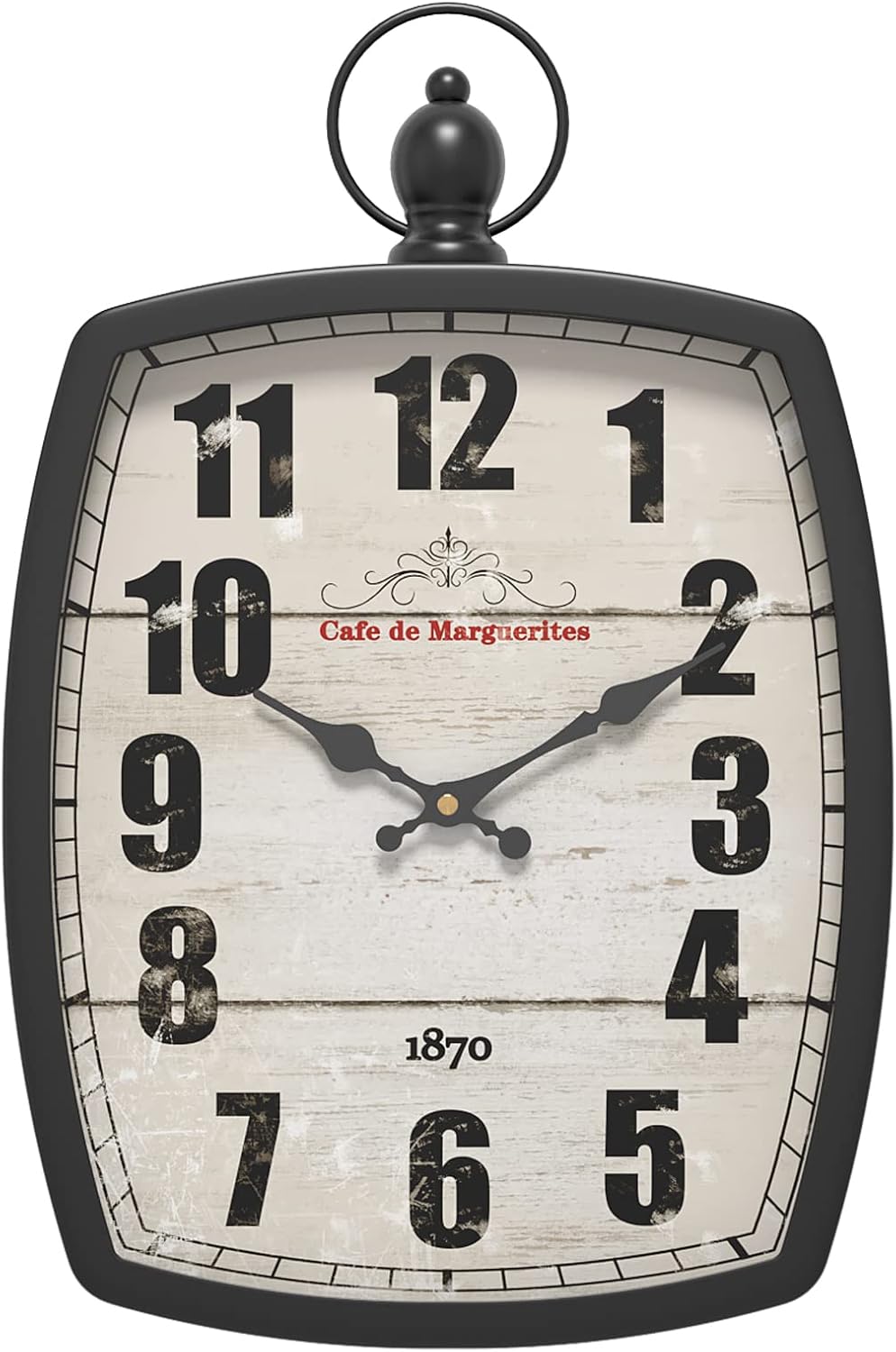 Battery Operated Farmhouse Black Wall Clock — 15.5" — Black