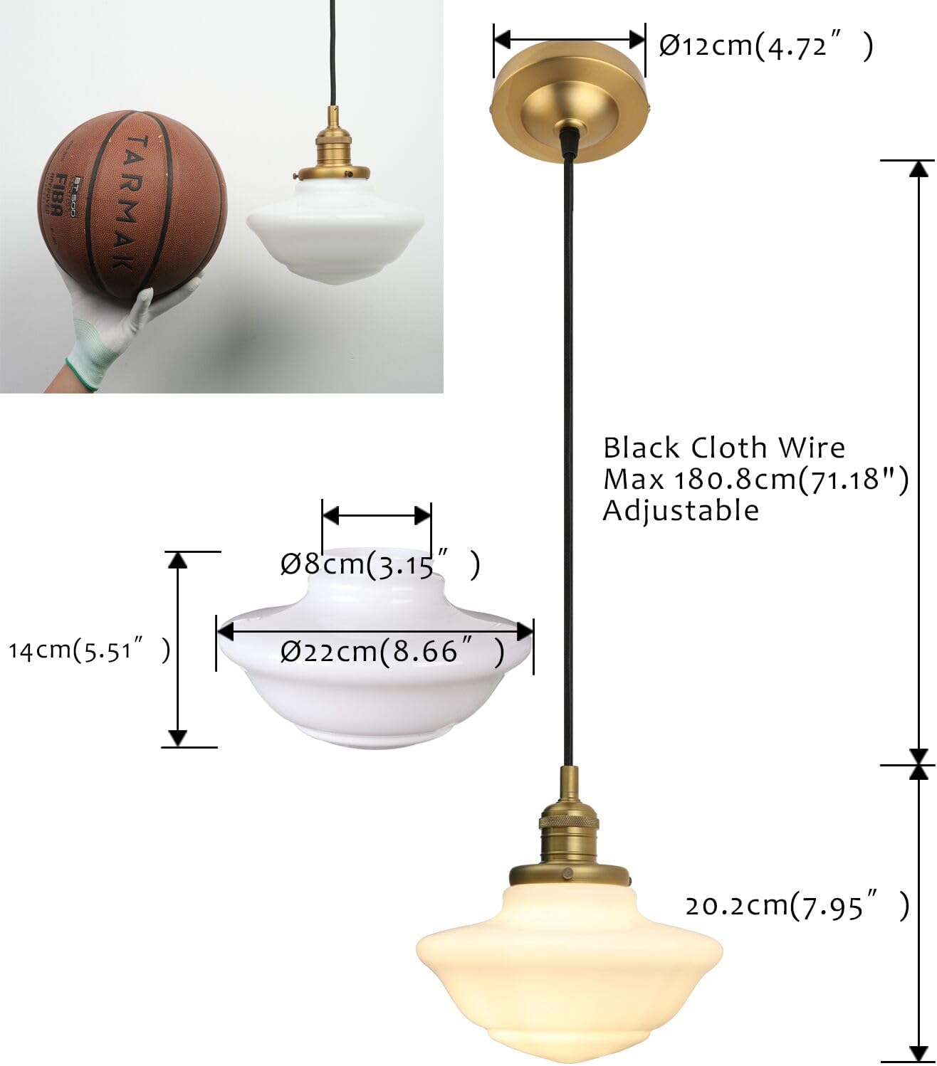 Adjustable Luxe Black Pendant Light - View 5