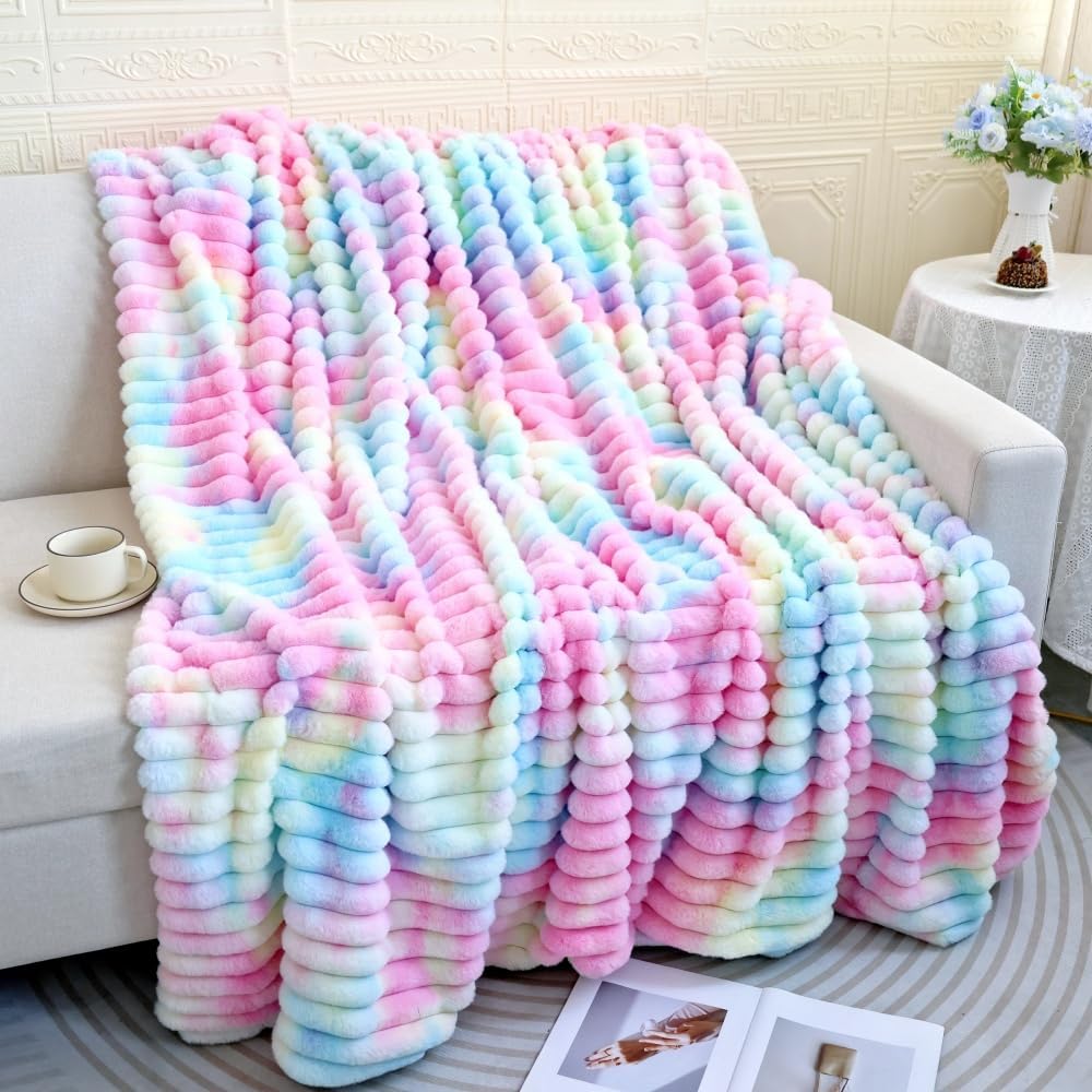 Beige Throw Pillow — 51" — Rainbow