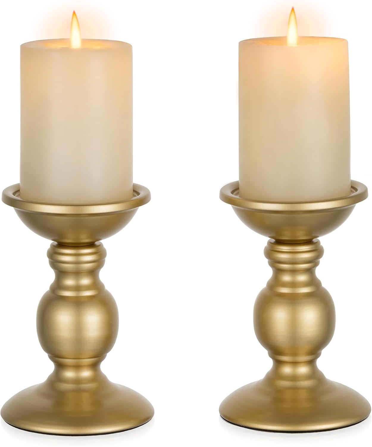 Vintage Luxe Black Pillar Candle — Gold