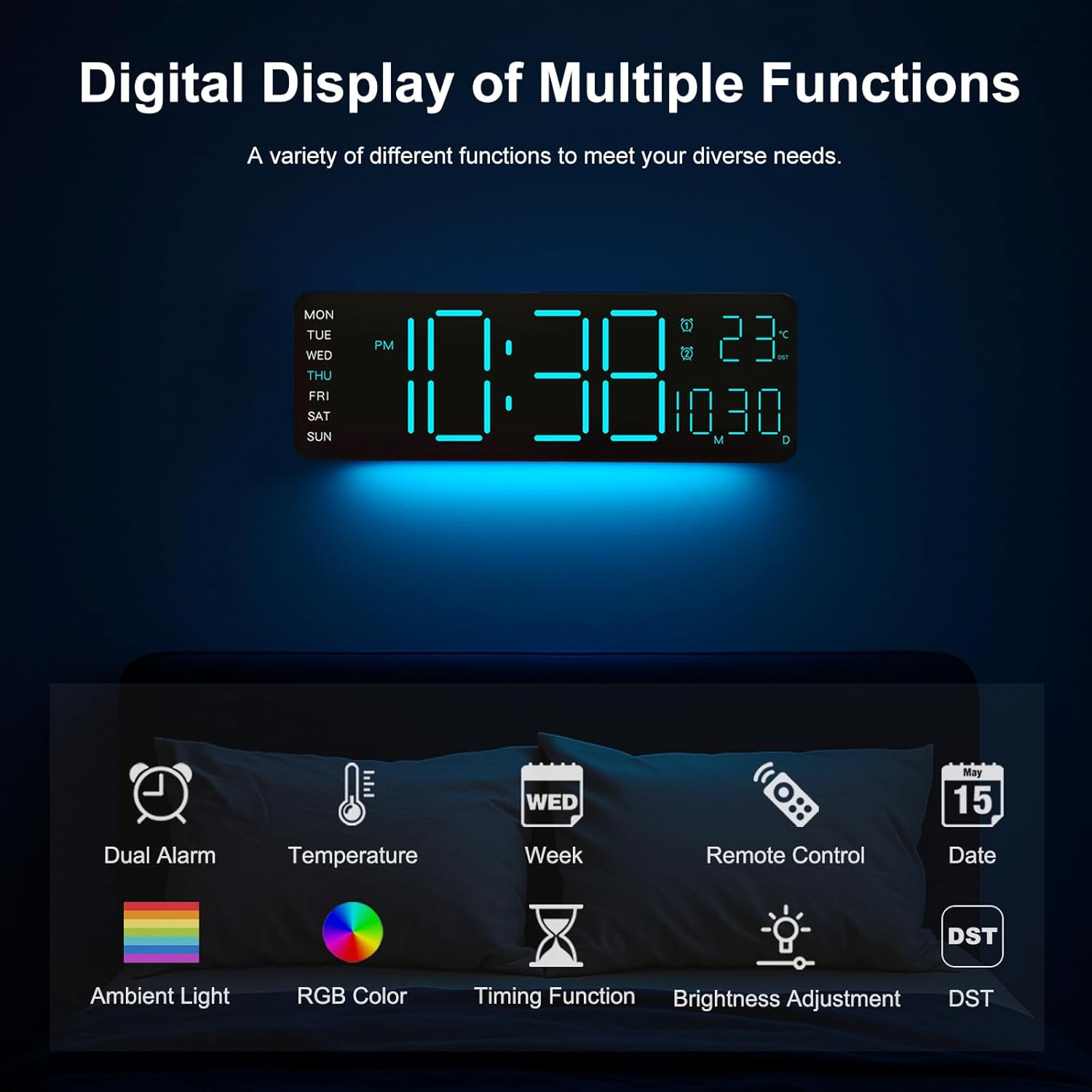 RGB Wall Clock — 13" - View 4