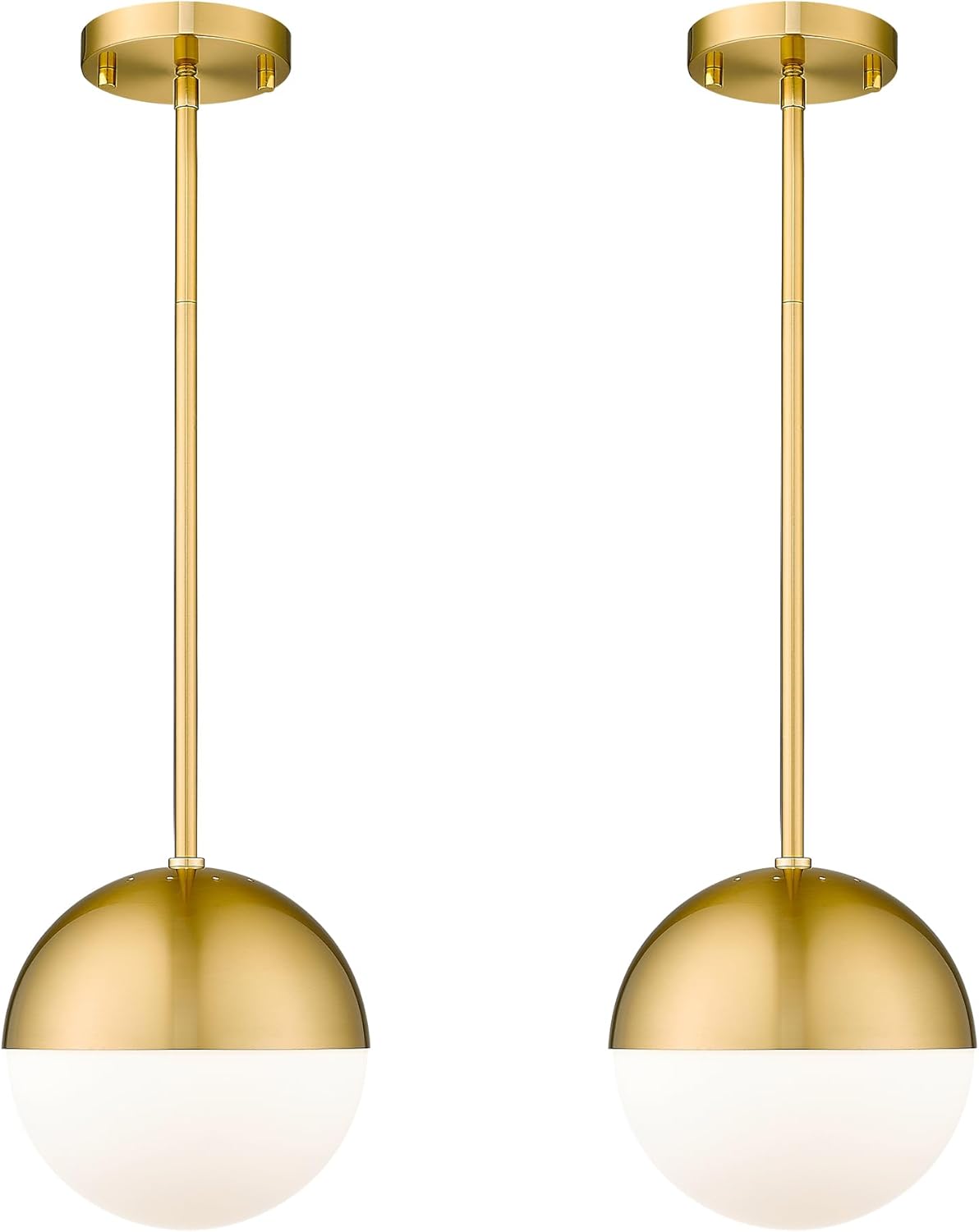 Adjustable Luxe Black Pendant Light — 6" — Gold