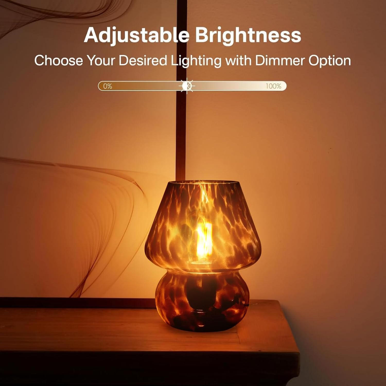 Mid-Century Beige Bedside Lamp - View 6