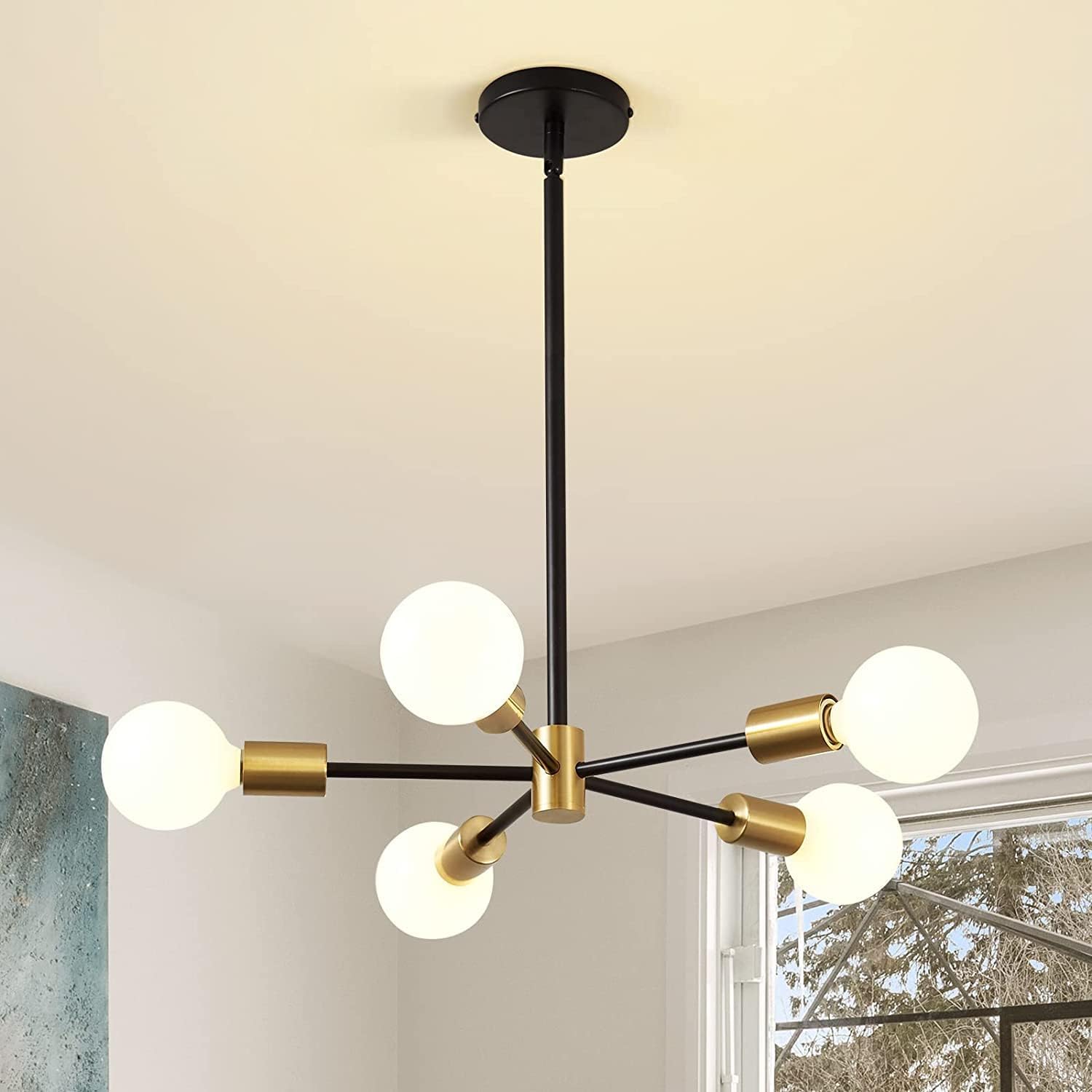Adjustable Farmhouse Metal Chandelier — 8-Light — 5-light