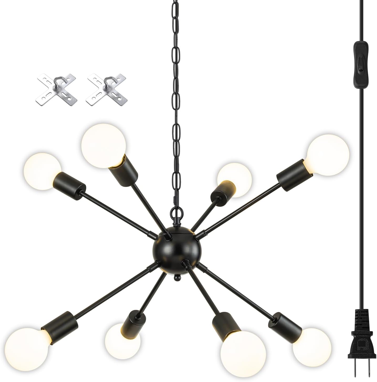 Adjustable Luxe Black Chandelier — Black