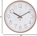 Battery Operated Luxe Glass Wall Clock — 12" - View 8
