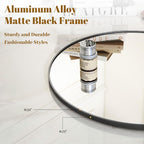 Round Modern Black Mirror — 48" - View 3