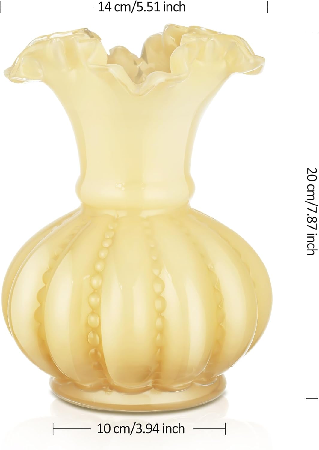 Vintage Farmhouse Green Flower Vase — 7.9" - View 2