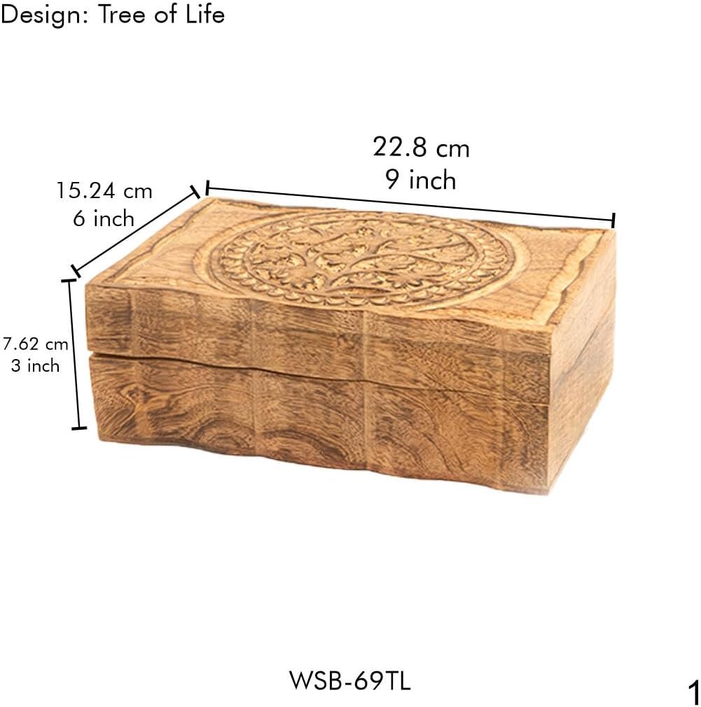 Hand-Carved Wood Home Decor — 6" - View 6