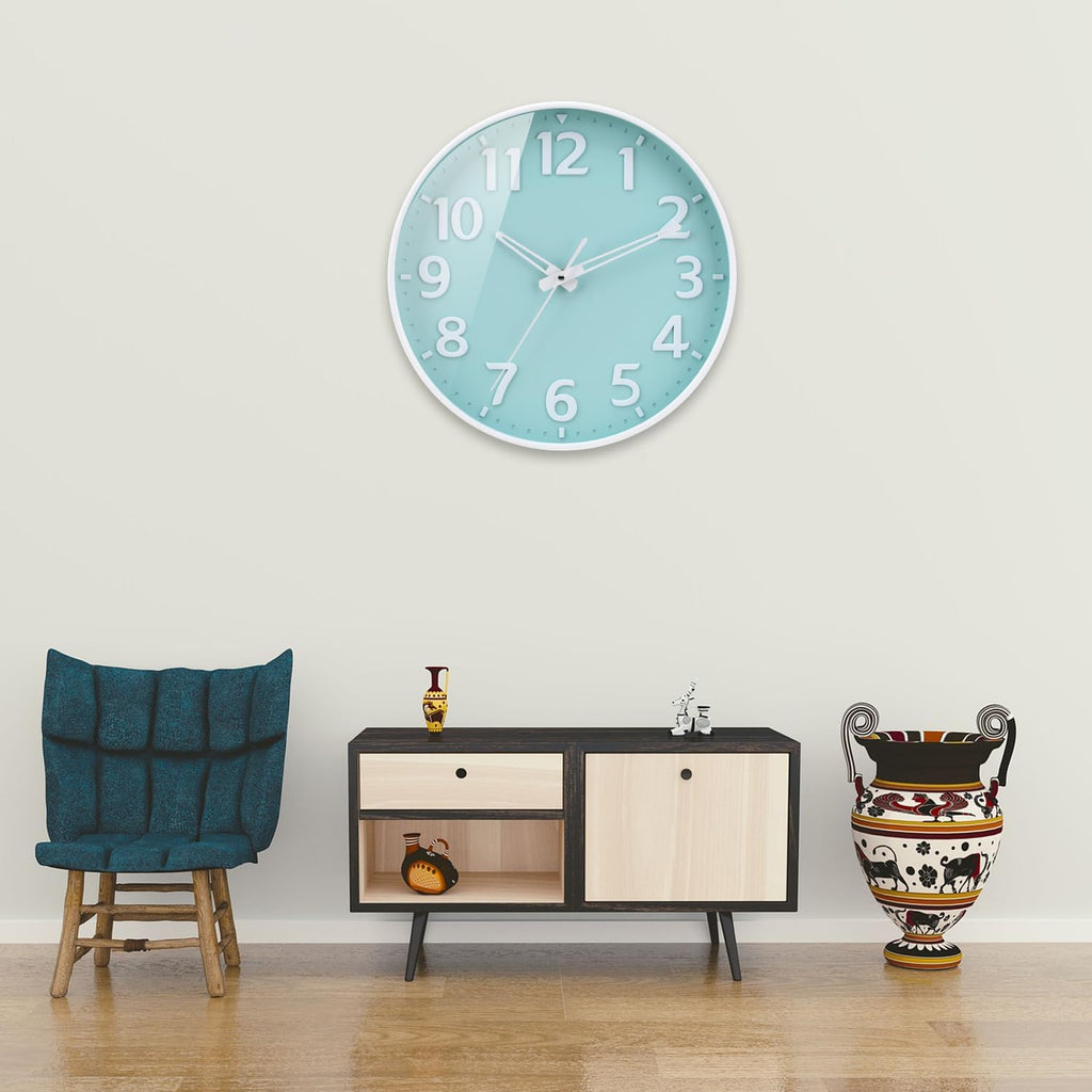 Battery Operated Modern Black Wall Clock — 12" - View 5