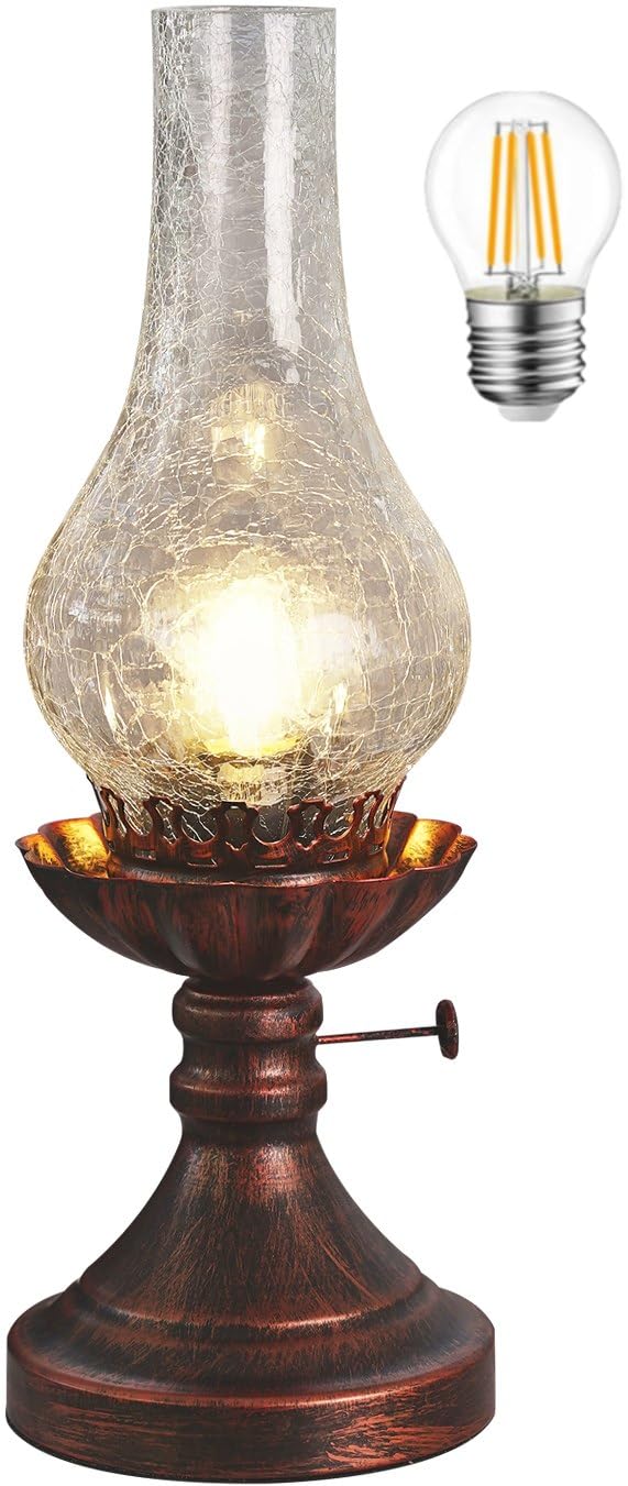 Vintage Farmhouse Orange Bedside Lamp