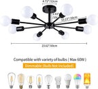 Modern Metal Chandelier — 8-Light - View 4