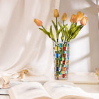 Boho Blue Flower Vase — 7" - View 3