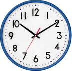 Battery Operated Modern Black Wall Clock — 8" — Blue