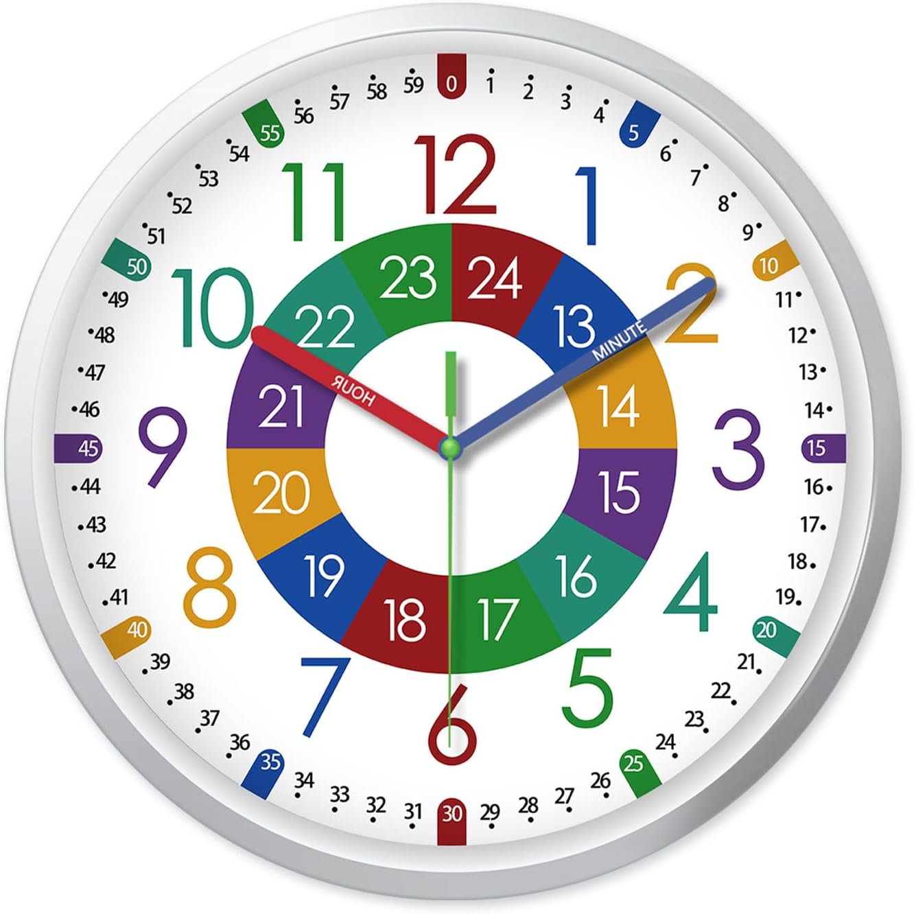 Battery Operated Black Wall Clock — 16" — 8 Inch-1pcs