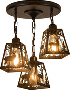 Farmhouse Metal Pendant Light — Deer