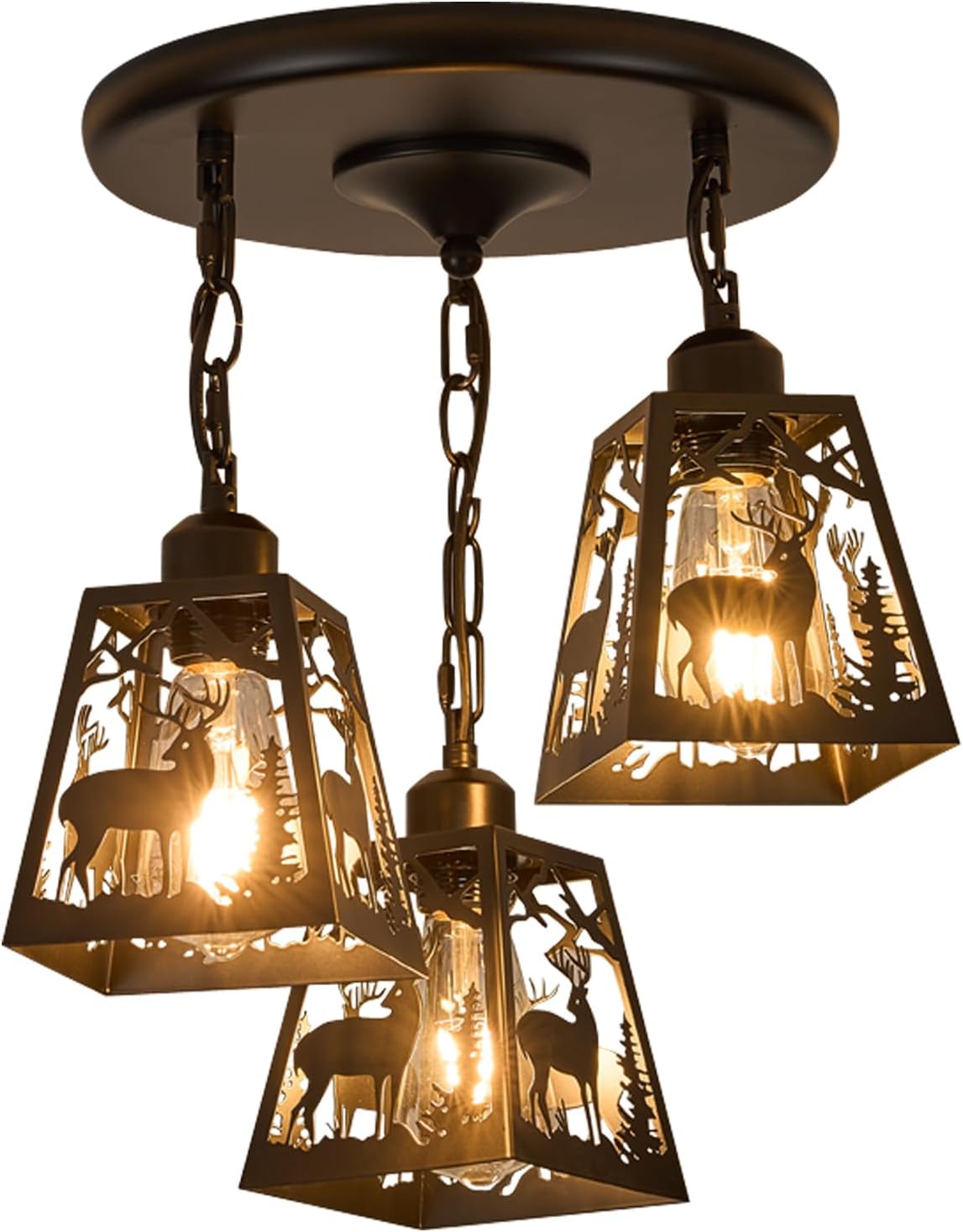Farmhouse Metal Pendant Light — Deer