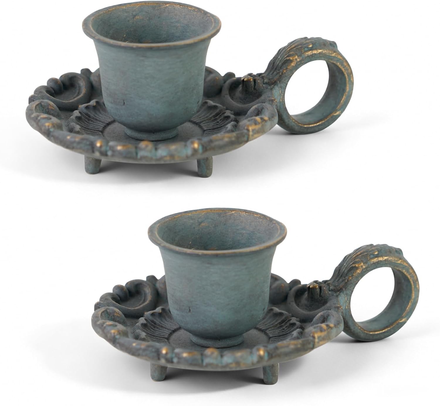 Vintage Luxe Blue Candle — Set of 2 — Blue