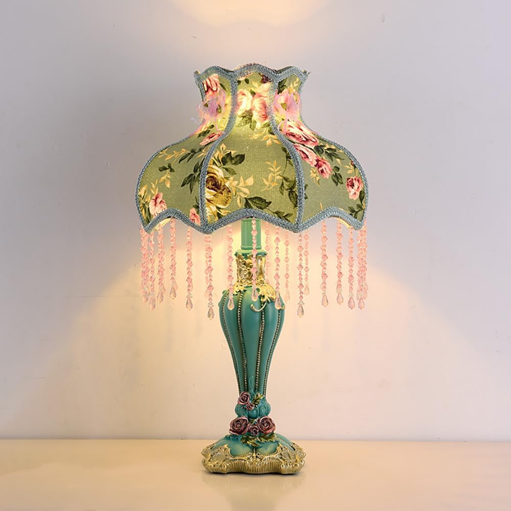Antique Blue Desk Lamp — Green