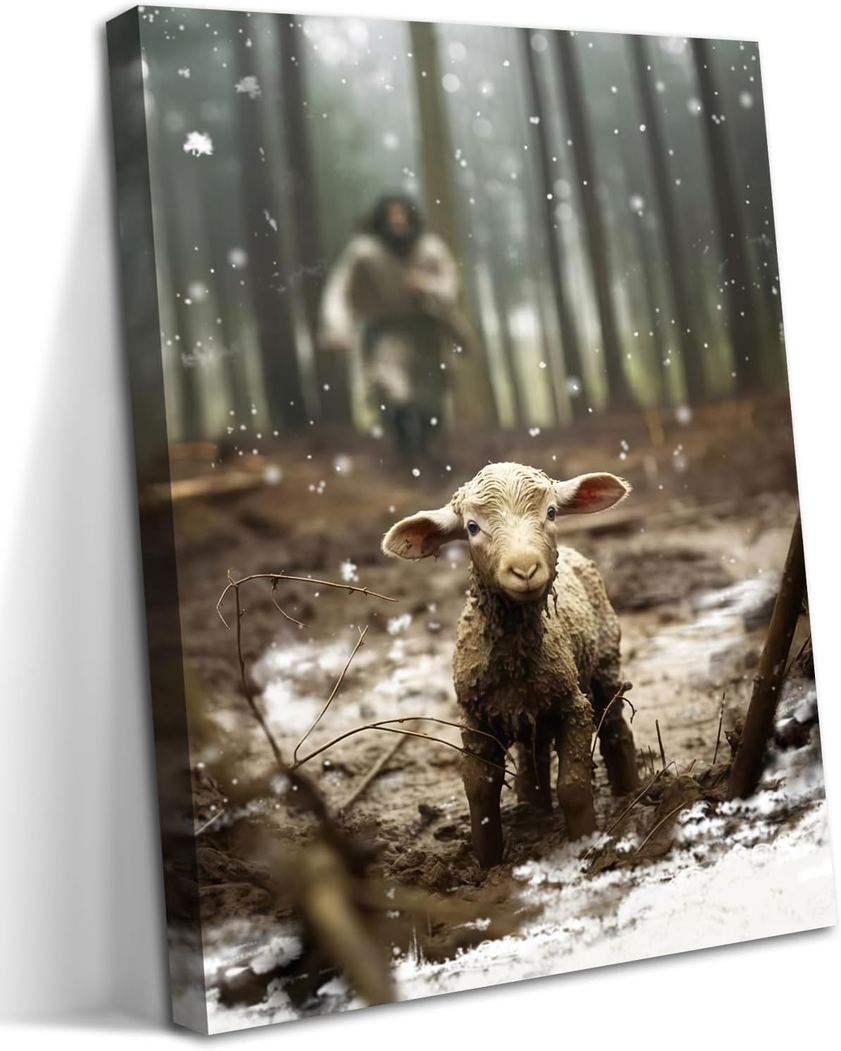 Framed Pink Canvas Wall Art — 16" — Lost Lamb