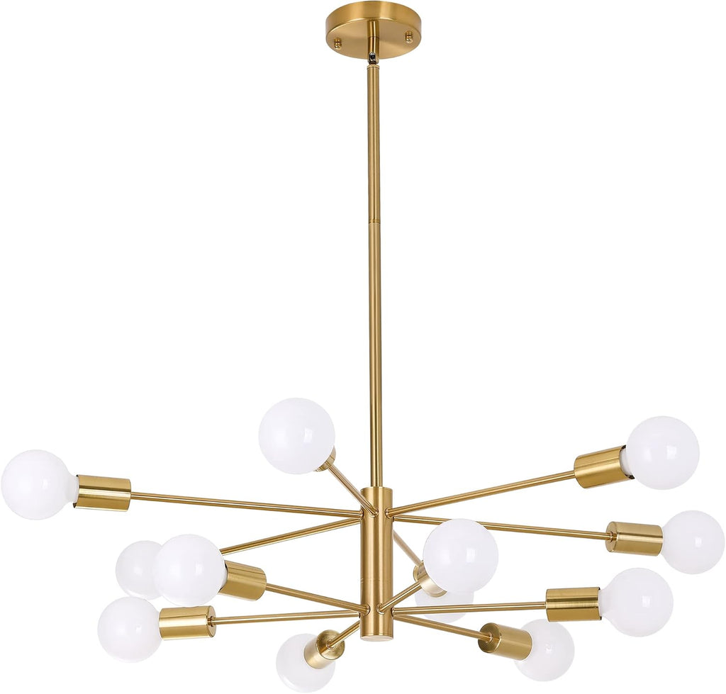 Adjustable Luxe Black Chandelier — 12-Light - View 3