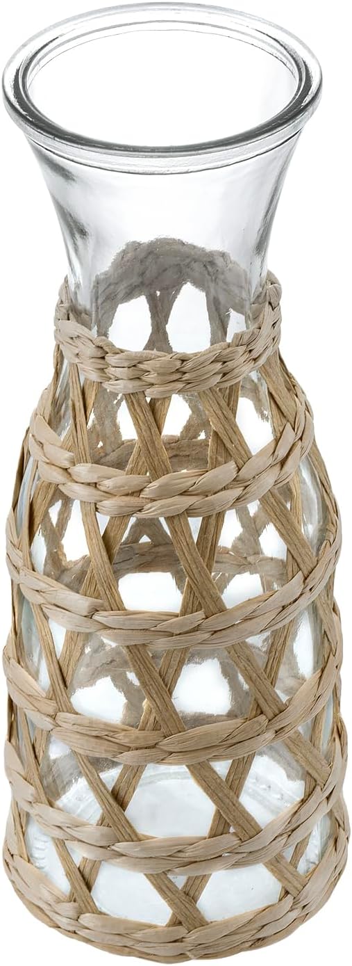 Luxe Beige Flower Vase — 10" — Clear