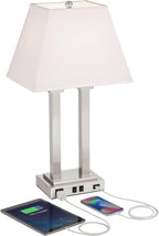 USB Modern Fabric Table Lamp — 26" - View 6