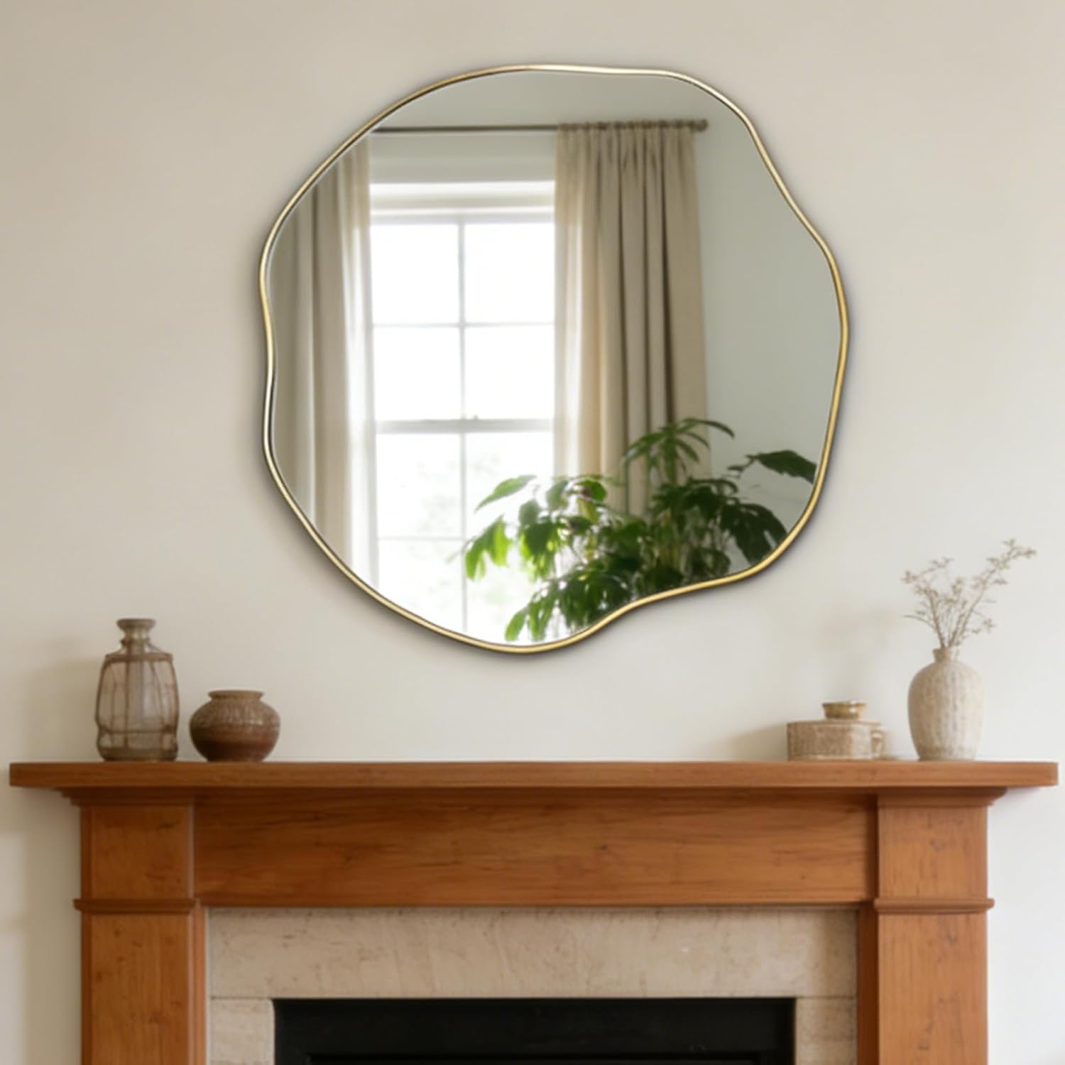 Black Wall Mirror — 35" — 30"L x 30"W
