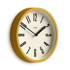 Round Mid-Century Black Wall Clock — 8"