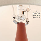 Mid-Century Red Table Lamp — 23" - View 5