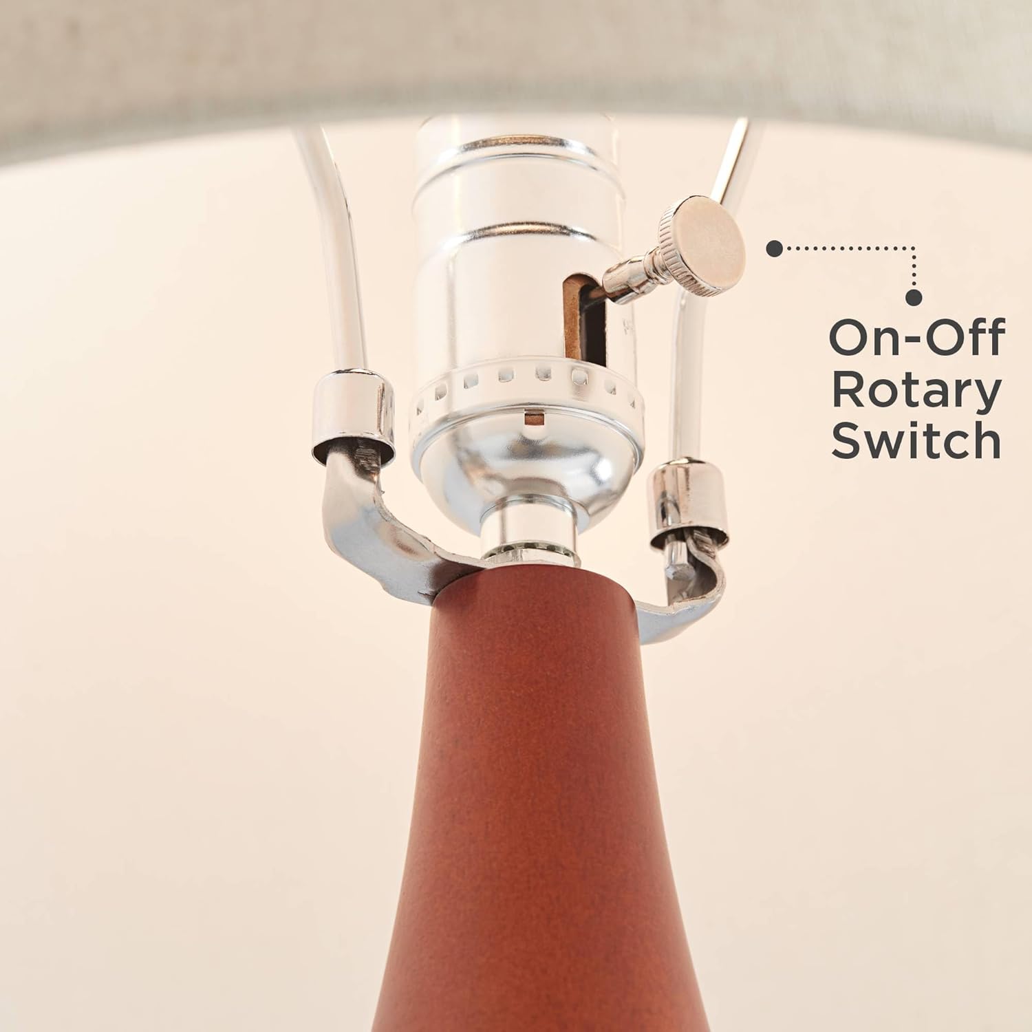 Mid-Century Red Table Lamp — 23" - View 5