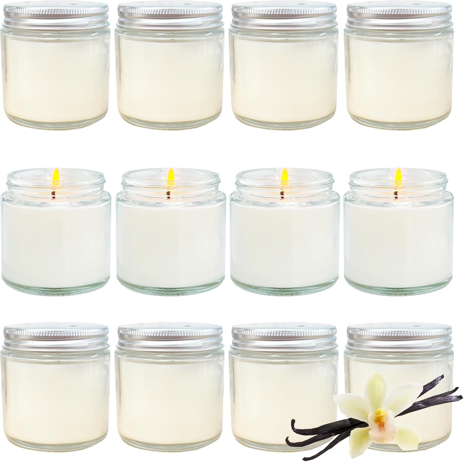 Soy Luxe Black Scented Candle — Silver-Vanilla