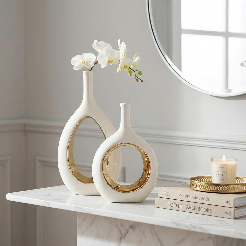 Farmhouse Beige Flower Vase - View 2