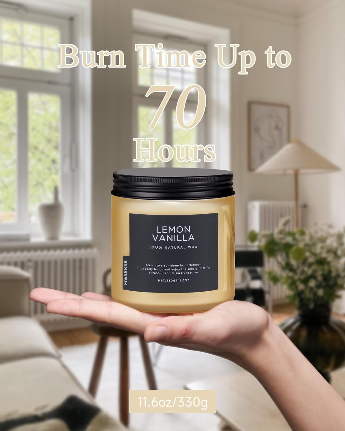 Soy Wax Beige Scented Candle - View 4