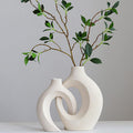 Modern Black Vase Set — White