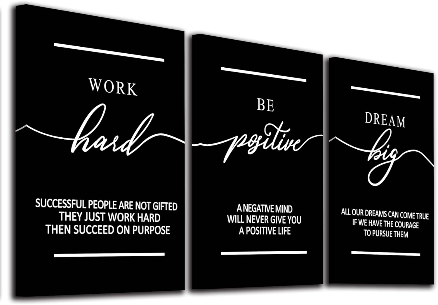 Framed Fabric Canvas Wall Art — 16" — T-3pcs