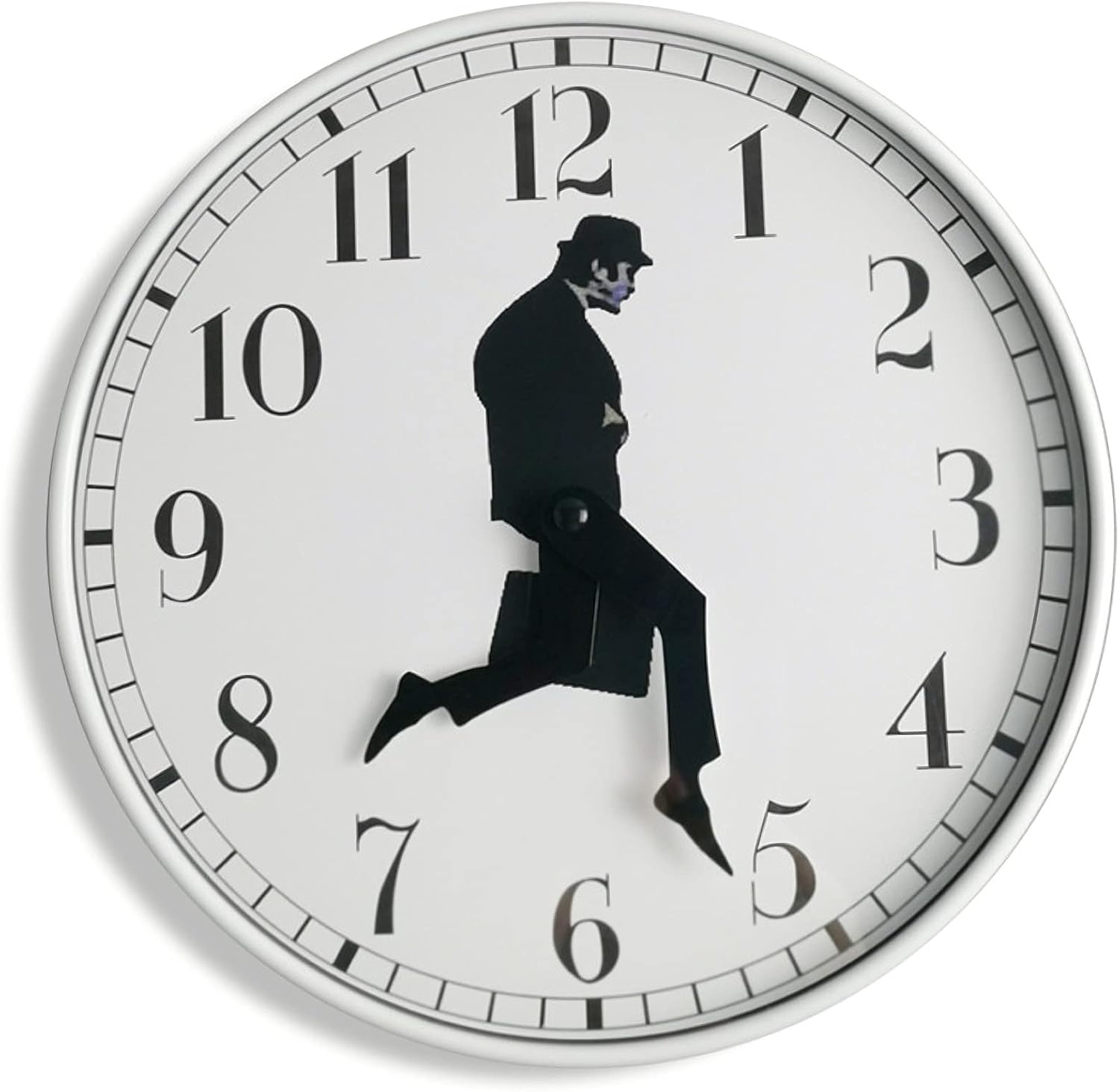 Black Wall Clock — White