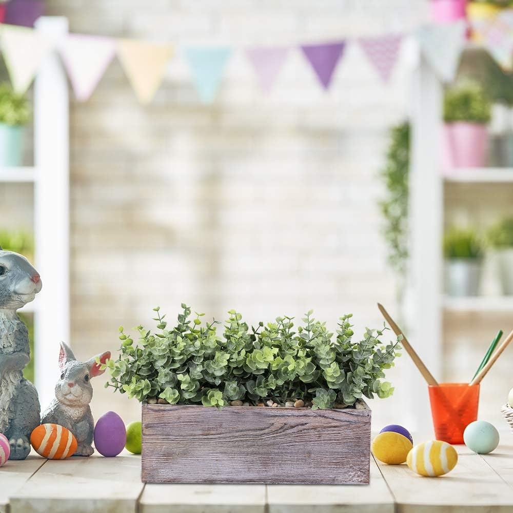Rectangular Farmhouse Wood Artificial Plant - View 8