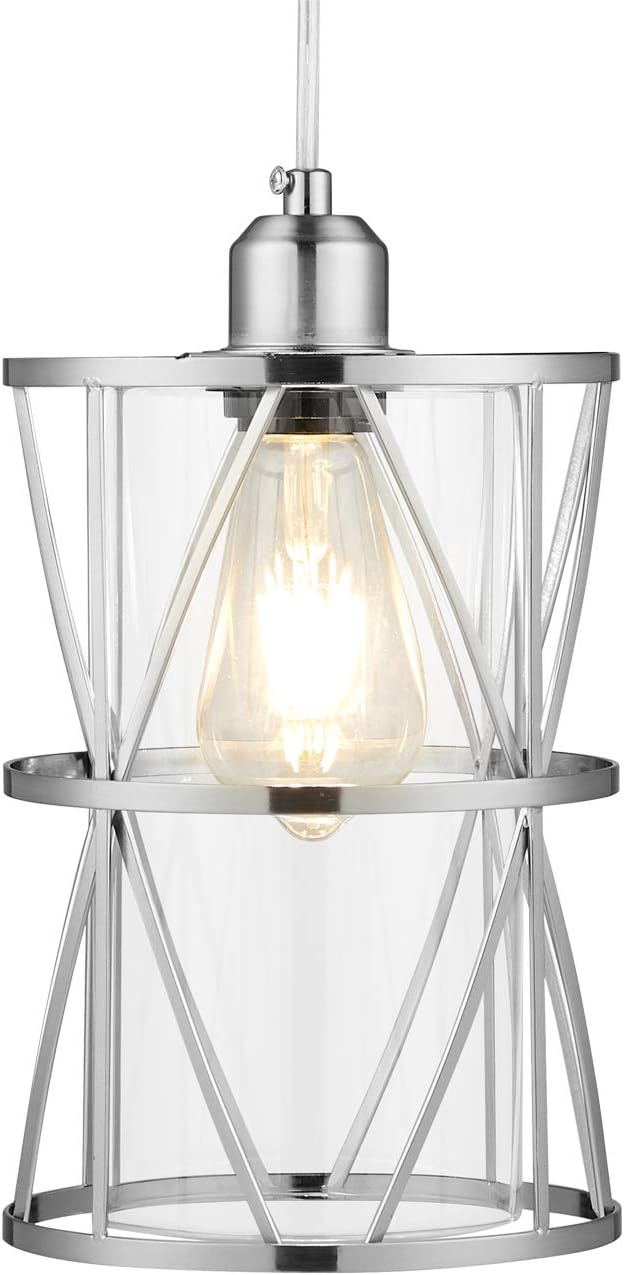 Black Pendant Light — Brushed Nickel