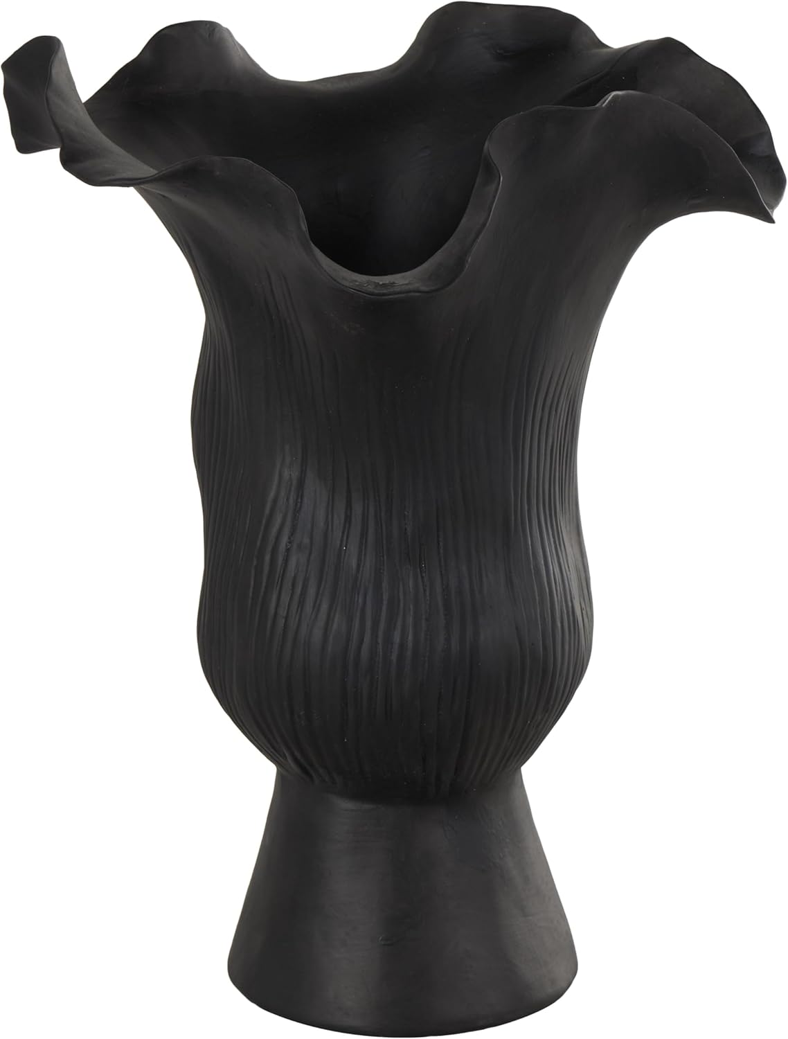Black Flower Vase — 8" — Black