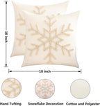 Tufted Beige Throw Pillow Cover — 18" - View 4