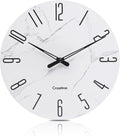 Battery Operated Luxe White Wall Clock — 12" — 12" White